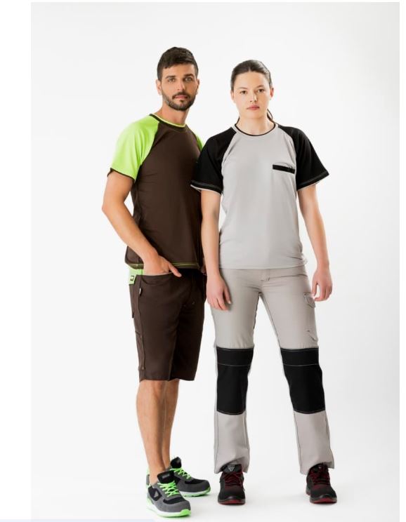 WF1052 – Pantalon multipoches avec renfort au niveau du siège et des genoux contrastés. WS-PA-0022
